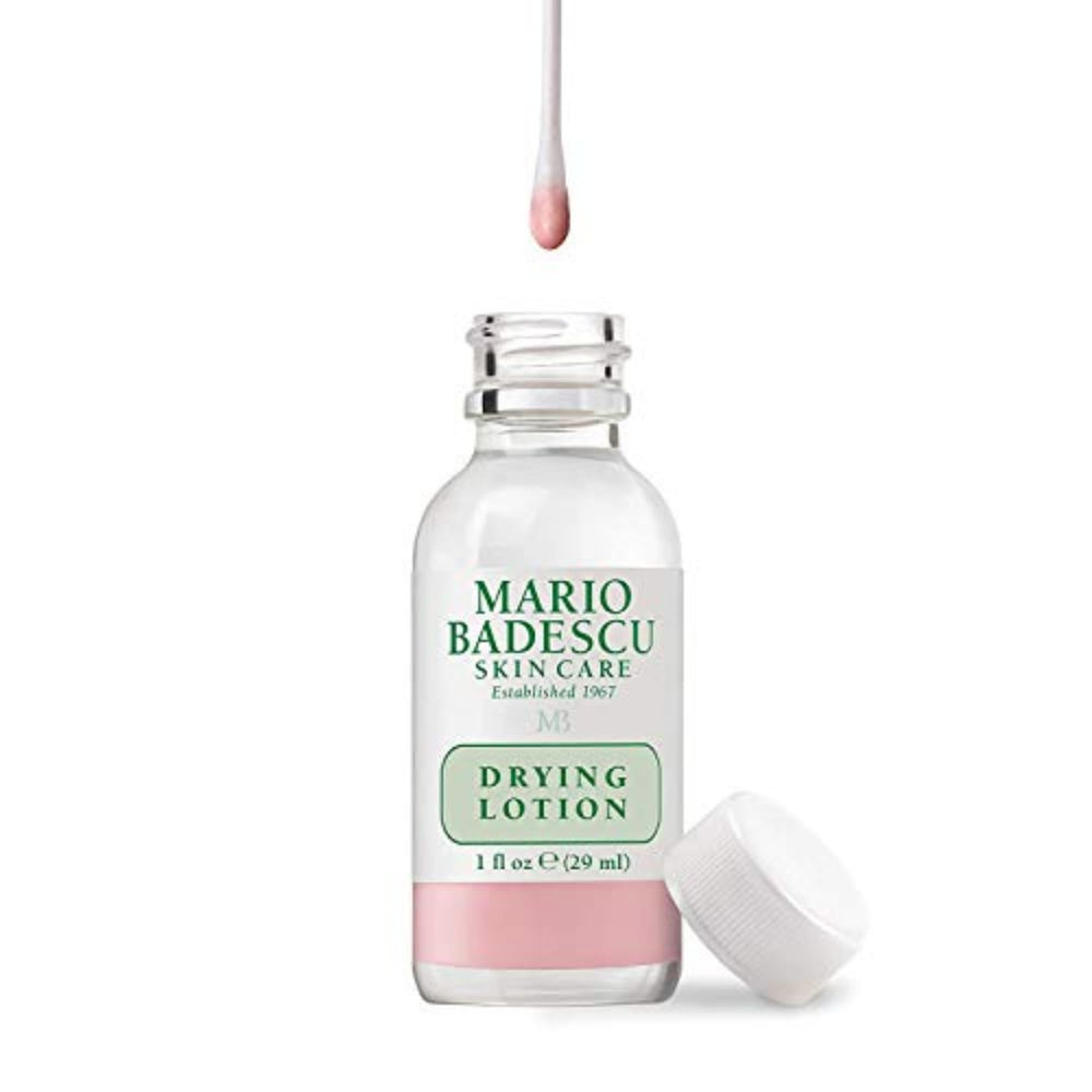Mario Badescu Drying Lotion bottle pour shows controlled application for blemish care