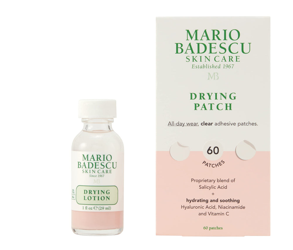 Mario Badescu Drying Lotion pink bottle targets blemishes overnight