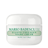 Mario Badescu Elasto-Collagen Noche, frasco visible, crema nutritiva para piel seca.