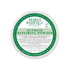 Mario Badescu envase de polvo reparador para imperfecciones, fácil de llevar.