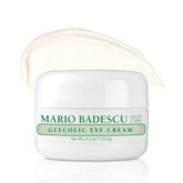 Mario Badescu Glycolic Eye Cream bottle close-up for dry skin hydration.