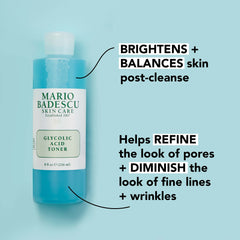 Mario Badescu Glycolic Toner with grapefruit extract promotes refreshed skin.