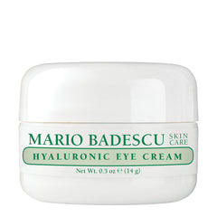 Mario Badescu hyaluronic eye cream jar hydrates the delicate under-eye area.