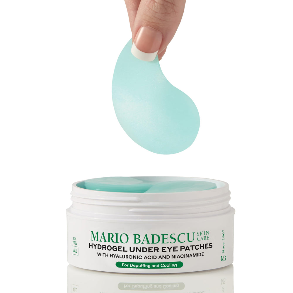 Mario Badescu hydrogel patches packaging presents a spa-ready routine for busy mornings.