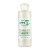 Mario Badescu Glycolic Foaming Cleanser: botella visible y piel más luminosa tras uso suave.