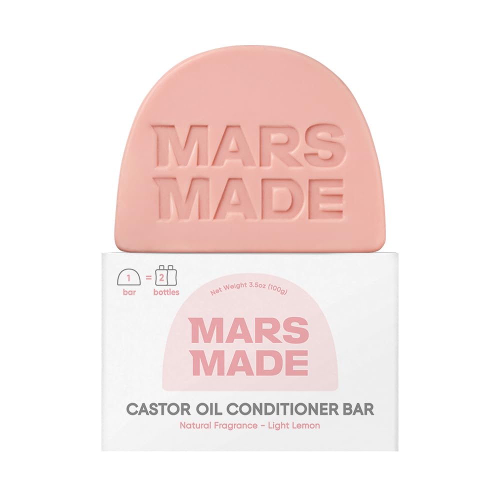 Acondicionador en barra de MARS MADE con aceite de ricino para hidratación profunda del cabello