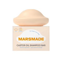 Mars Made champú sólido con aceite de ricino para cabello nutrido y suave.