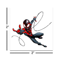 Spiderverse character tattoos sheet featuring Spiderman and Miles Morales for fast, mess-free fun.