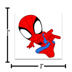 Tatuajes Spidey 2x2, fáciles de aplicar y quitar, perfectos para actividades infantiles.