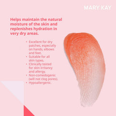 Mary Kay Extra Emollient Night Cream jar side view highlights nourishing hydration for hands and elbows.