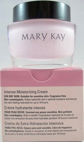 Mary Kay Intense Moisturizing Cream jar showing rich hydration for dry skin.