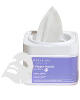Mary&May mascarilla de colágeno-peptidos vital en estuche deslizante para uso diario.