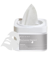 Mary&May mascarilla de hoja con niacinamida y vitamina C en estuche higienico.