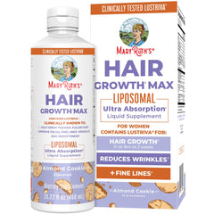 MaryRuth's Hair Growth Max Liposomal bottle with Lustriva for hair support