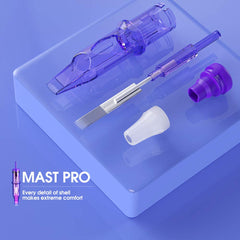 Mast Pro Tattoo Cartridges, cuerpo claro fácil de limpiar, ideal para higienizar entre colores.