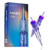 Cartuchos Mast Pro con puntas curvadas para trazos más definidos durante el tatuaje.