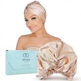 MATASSE silk hair bonnet champagne for frizz-free mornings