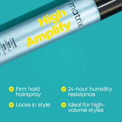 Matrix High Amplify ProForma on voluminous waves showing 24-hour humidity resistance