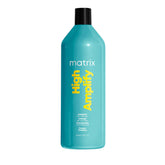 Matrix High Amplify Shampoo bottle demonstrates boosted volume for fine hair.