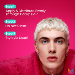 Matrix Instacure heat-protection shield on styled hair demonstrates high-temperature safety.