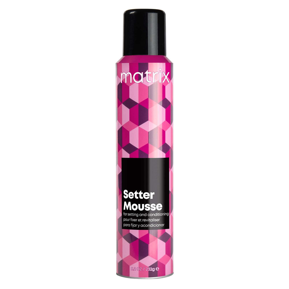 Matrix Setter Mousse showing volumizing lift for root fullness.