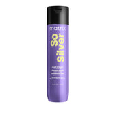 Matrix So Silver Purple Shampoo bottle closeup showing vegan formula and color maintenance