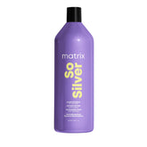 Matrix So Silver purple shampoo bottle demonstrates violet toning for cool blonde color