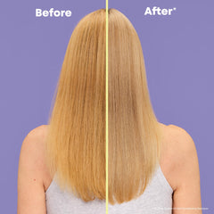 Matrix So Silver shampoo foam indicates color depositing action for brass neutralization
