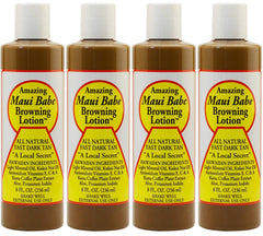 Maui Babe Loción bronceadora, botellas de 8 oz, bronceado natural posible.