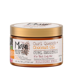 Maui Moisture Curl Quench Curl Smoothie jar delivering hydration for defined curls.
