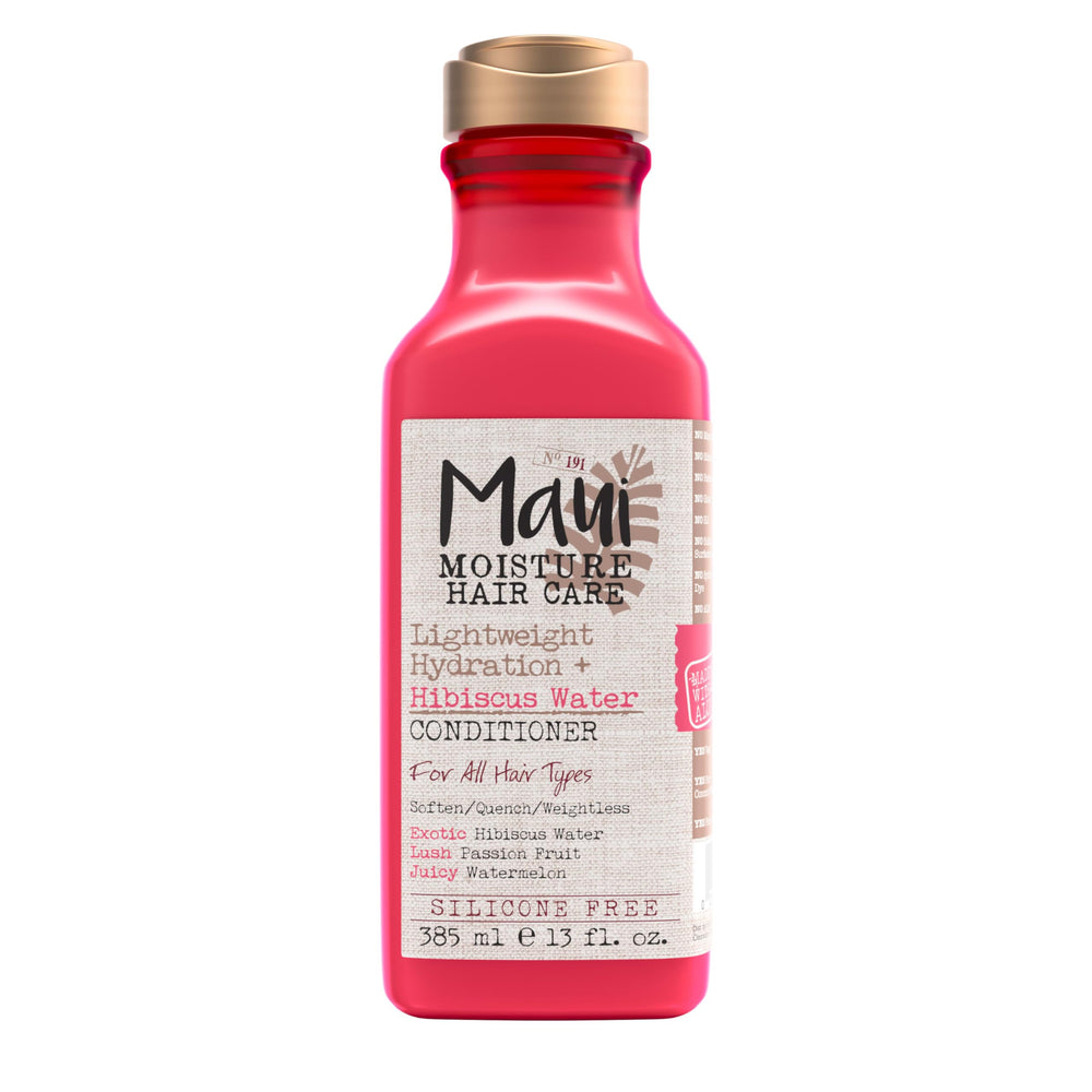 Maui Moisture Lightweight Hydration Hibiscus Water Conditioner bottle delivers lightweight curl hydration.