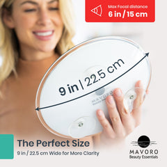 Mavoro real glass mirror provides a distortion-free up-close view.
