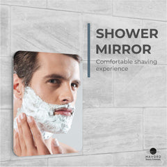 Mavoro adhesive shower mirror with quick peel-and-stick installation
