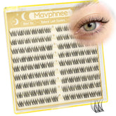 Mavphnee 8MM lash clusters with a clear band for all-day wear.