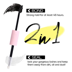 Mavphnee Bond brush angled view demonstrates precision for clean lash application.