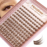 Mavphnee brown cluster lashes wispy pack for natural enhancement.