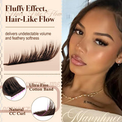 Mavphnee brown eyelash clusters packaging highlights 108pcs vegan faux mink fibers