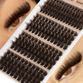 Mavphnee 130D brown lash clusters for wispy definition and natural look.