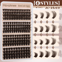 Mavphnee 150D brown lash clusters for everyday volume and balanced lash line.