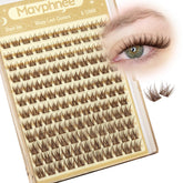 Mavphnee brown lash clusters 8mm pack close-up for natural daily enhancement