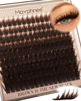 Mavphnee brown lash clusters with fluffy texture for natural 10-16mm lashes