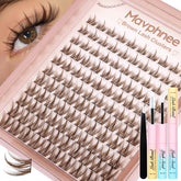 Mavphnee brown lash clusters kit – all-in-one for versatile natural looks.