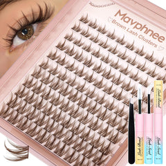 Mavphnee brown lash clusters kit – all-in-one for versatile natural looks.