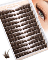 Mavphnee brown lash clusters pre-mapped for an easy fox-eye look.