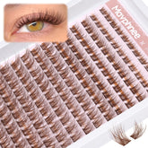 Mavphnee Brown Lash Clusters show soft fluffy texture for a natural daily look.