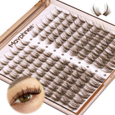 Mavphnee brown lash clusters wispy close-up for natural daily eye definition