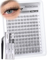 Mavphnee Clear Band Lash Clusters Kit 8mm for a natural daytime look.