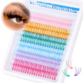 Mavphnee colored lash extensions 16mm pack for vivid color options and mixed looks.