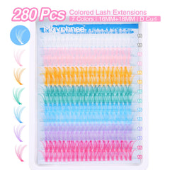 Mavphnee colored lash extensions 18mm pack for bold, eye-catching length.