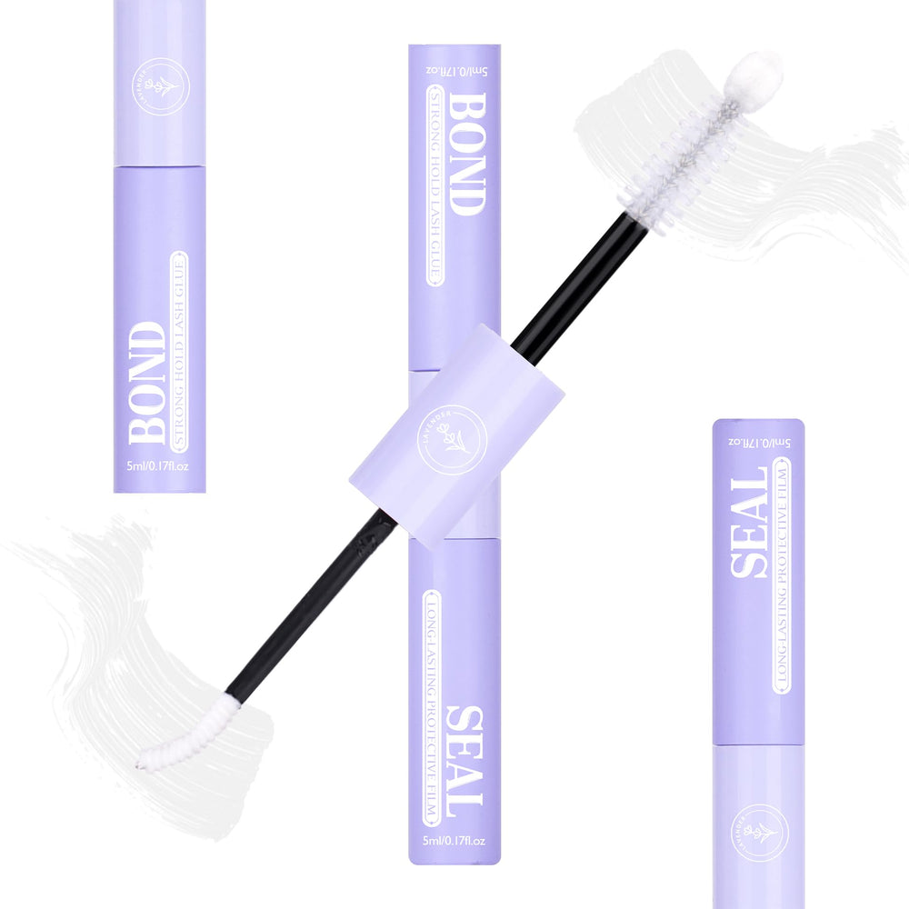 Mavphnee lash bond and seal bottle with lavender scent for calming application